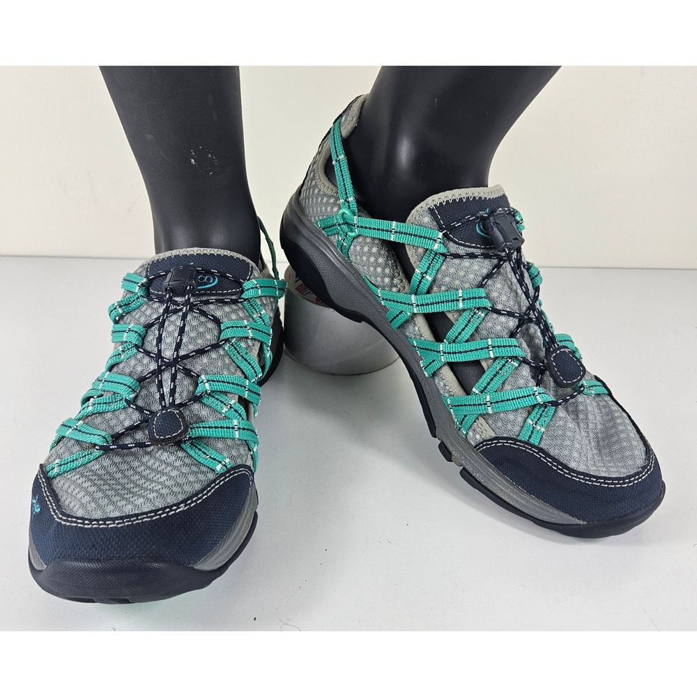 Chaco Outcross Evo Free Women 9 Grey Navy Teal Water Shoes